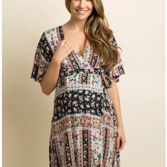 Pinkblush Floral Patchwork Midi Dress - Picture 2 of 13